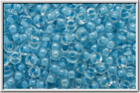 RR-11-0221, MIYUKI Rocailles, 11/0, crystal, trans., sky blue-ld., 10g