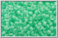RR-11-0218, MIYUKI Rocailles, 11/0, crystal, trans., light mint-ld., 10g
