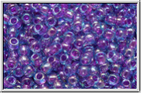 R-11-0776, TOHO Rocailles, 11/0, aqua, trans., purple-ld., AB, 10g