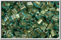 TG-11-0990, TOHO Triangles, 11/0, aqua, trans., gold-ld., 10g
