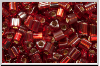 TG-11-0025d, TOHO Triangles, 11/0, ruby, trans., silver-ld., 10g