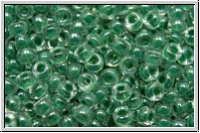 RR-11-0217, MIYUKI Rocailles, 11/0, crystal, trans., forest green-ld., 10g
