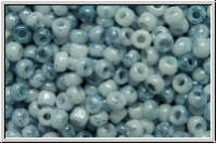 R-11-1205, TOHO Rocailles, 11/0, white, op., blue marbled, 10g