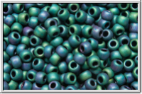 R-11-0706, TOHO Rocailles, 11/0, teal, met., matte, iris, 10g