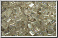 TG-11-2021, TOHO Triangles, 11/0, crystal, trans., silver-ld., AB, 10g