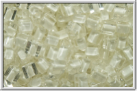 TG-11-0981, TOHO Triangles, 11/0, crystal, trans., white-ld., 10g