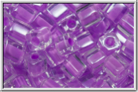 SB-04-0222, MIYUKI Squares, 4mm, crystal, trans., lavender-ld., 15g
