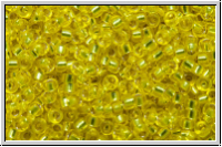 RR-15-0006, MIYUKI Rocailles, 15/0, yellow, trans., silver-ld., 5g