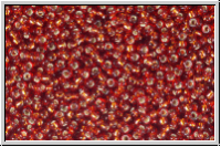 RR-15-0011, MIYUKI Rocailles, 15/0, red, dk., trans., silver-ld., 5g