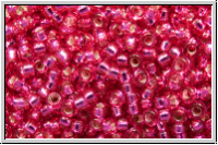 RR-15-1436, MIYUKI Rocailles, 15/0, raspberry (dyed), bright, trans., silver-ld., 5g