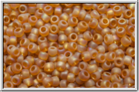R-15-0162cf, TOHO Rocailles, 15/0, topaz, dk., trans., matte, AB, 5g
