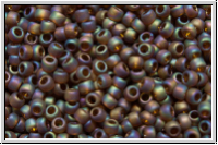 R-15-0177f, TOHO Rocailles, 15/0, topaz, smoke, trans., matte, AB, 5g