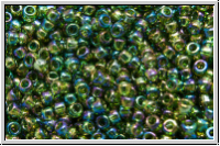 R-15-0180, TOHO Rocailles, 15/0, olivine, trans., AB, 5g