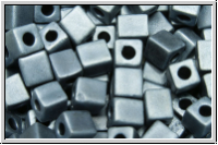 SB-04-2001, MIYUKI Squares, 4mm, hematite, met., matte, 15g