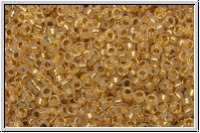 RR-15-0196, MIYUKI Rocailles, 15/0,  white, opal, 24K gold-ld., 1g (Kleinere Menge!)