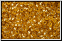 RR-15-0004f, MIYUKI Rocailles, 15/0, gold, dk., trans., silver-ld., matte, 5g