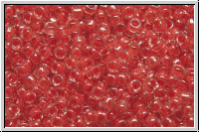 R-15-0341, TOHO Rocailles, 15/0, crystal, trans., tomato-ld., 5g