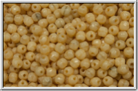 Bhm. Glasschliffperle, feuerpol., 3mm, topaz, lt./grey, op., 50 Stk.