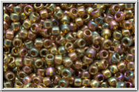R-15-0459, TOHO Rocailles, 15/0, topaz, dk., trans., gold luster, 5g