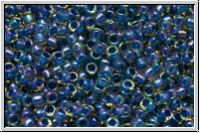 R-15-0929, TOHO Rocailles, 15/0, topaz, lt., trans., dark blue-ld., 5g