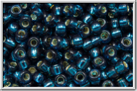 RR-08-1425, MIYUKI Rocailles, 08/0, blue zircon (dyed), trans., silver-ld., 10g