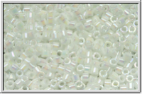 DB0202, MIYUKI Delica, 11/0, white pearl, op., AB, 5g