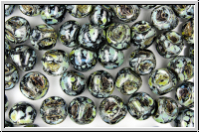 Mushroom Beads, 9mm, black, op., silverpicasso, 10 Stk.