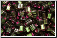 TG-11-2204, TOHO Triangles, 11/0, olivine, trans., pink-ld., matte, 10g
