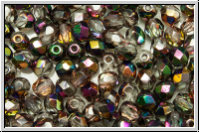 Bhm. Glasschliffperle, feuerpol., 4mm, crystal, trans., half vitex, 50 Stk.