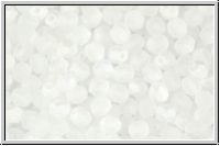 Bhm. Glasschliffperle, feuerpol., 4mm, crystal, trans., matte, 50 Stk.