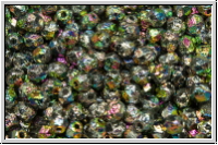 Bhm. Glasschliffperle, feuerpol., 4mm, crystal, trans., full vitrail, getzt, 50 Stk.