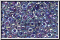 RR-08-0274, MIYUKI Rocailles, 08/0, crystal, trans., amethyst-ld., AB, 10g