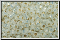 RR-11-0551, MIYUKI Rocailles, 11/0, white, opal, gilt-ld., 10g