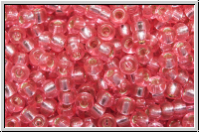 RR-11-1338, MIYUKI Rocailles, 11/0, crystal, trans., rose dyed, silver-ld., 10g
