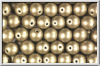 bhm. Glasperle, rund, 6mm, champagne, met., satin, 25 Stk.