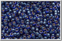 RR-15-2244, MIYUKI Rocailles, 15/0, crystal, trans., dark blue-ld., luster, 5g