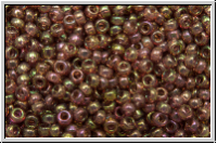 RR-15-0301, MIYUKI Rocailles, 15/0, rose, trans., gold luster, 5g