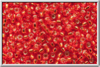 RR-15-0010, MIYUKI Rocailles, 15/0, red, flame, trans., silver-ld., 5g