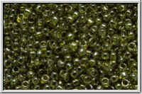 R-15-0457, TOHO Rocailles, 15/0, green tea, trans., gold luster, 5g