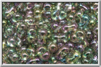 BB-2440, MIYUKI Berry Beads, 4,5x2,5mm, grey, trans., gold luster, AB, 10g