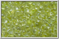 BB-1527, MIYUKI Berry Beads, 4,5x2,5mm, crystal, trans., met. celery-ld., 10g