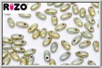 RZ-03000-65431, RIZO Perlen, white, op., blue/brown marbled, 10 g
