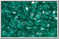 Bhm. Glasschliffperle, feuerpol., 4mm, teal, trans., luster, 50 Stk.