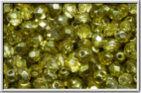 Bhm. Glasschliffperle, feuerpol., 4mm, crystal, trans., half apollo, zest, 50 Stk.