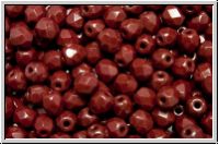 Bhm. Glasschliffperle, feuerpol., 4mm, garnet, lt., op., 50 Stk.