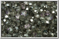 Bhm. Glasschliffperle, feuerpol., 4mm, crystal, trans., lt. vitrail, 50 Stk.