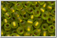 R-08-0996f, TOHO Rocailles, 08/0, peridot, trans., gold-ld., matte, AB, 10g