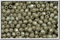 Bhm. Glasschliffperle, feuerpol., 3mm, anthrazit, op., luster, 50 Stk.