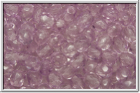 Bhm. Glasschliffperle, feuerpol., 4mm, crystal, trans., lt. lavender coating, 50 Stk.