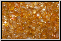 Bhm. Glasschliffperle, feuerpol., 4mm, crystal, trans., half copper luster, 50 Stk.